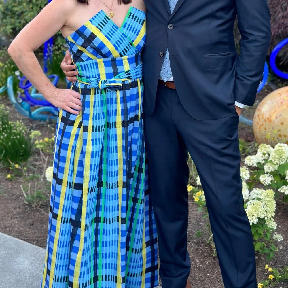 De Loreta Charro dress in tartan azul - Picture 4 of 4